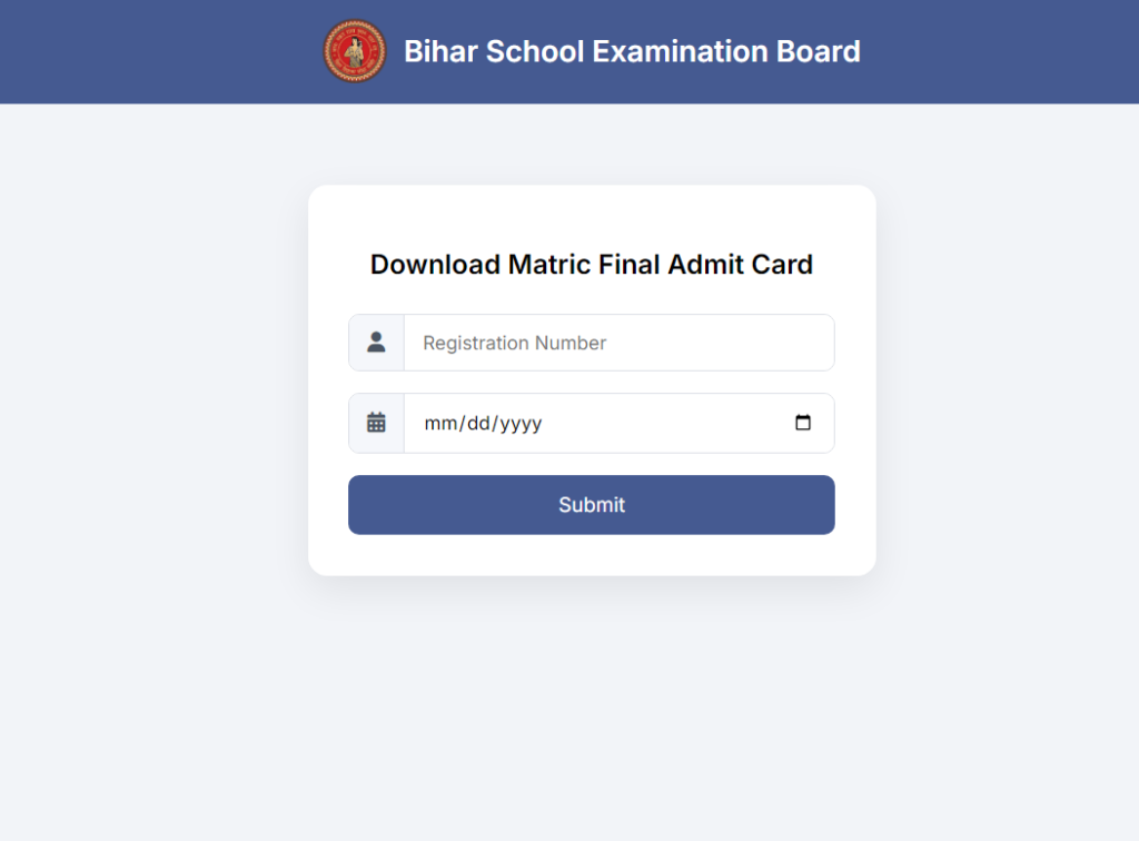 Bihar Board 10th Final Admit Card 2026