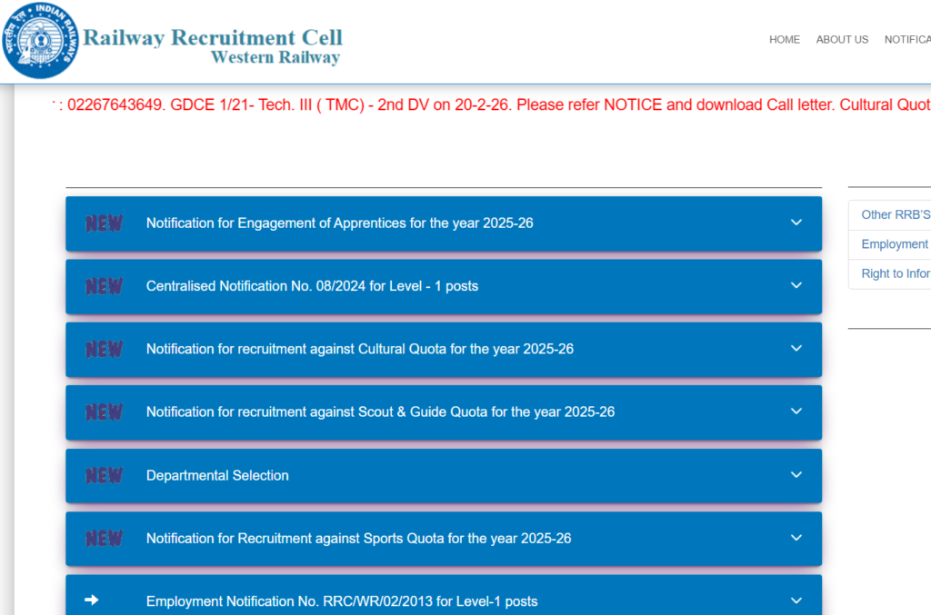 RRC WR Apprentice Recruitment 2026