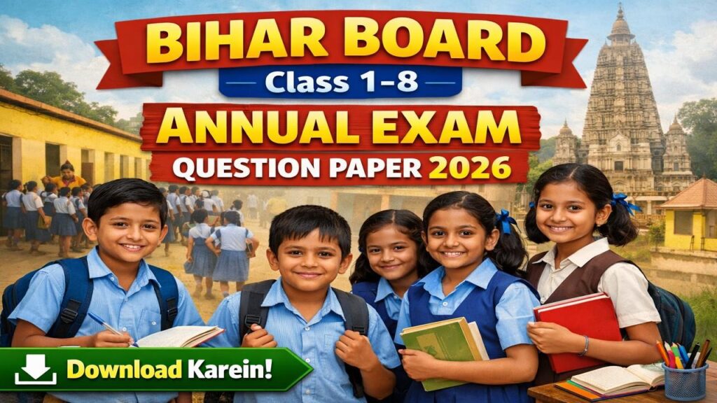Bihar Board Class 1-8 Annual Exam Question Paper 2026