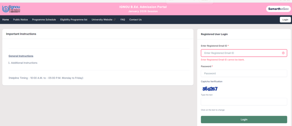 IGNOU BEd Admit Card 2026