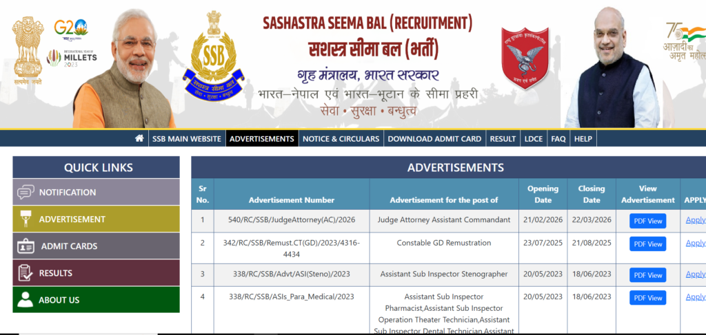 SSB Paramedical Staff Recruitment 2026