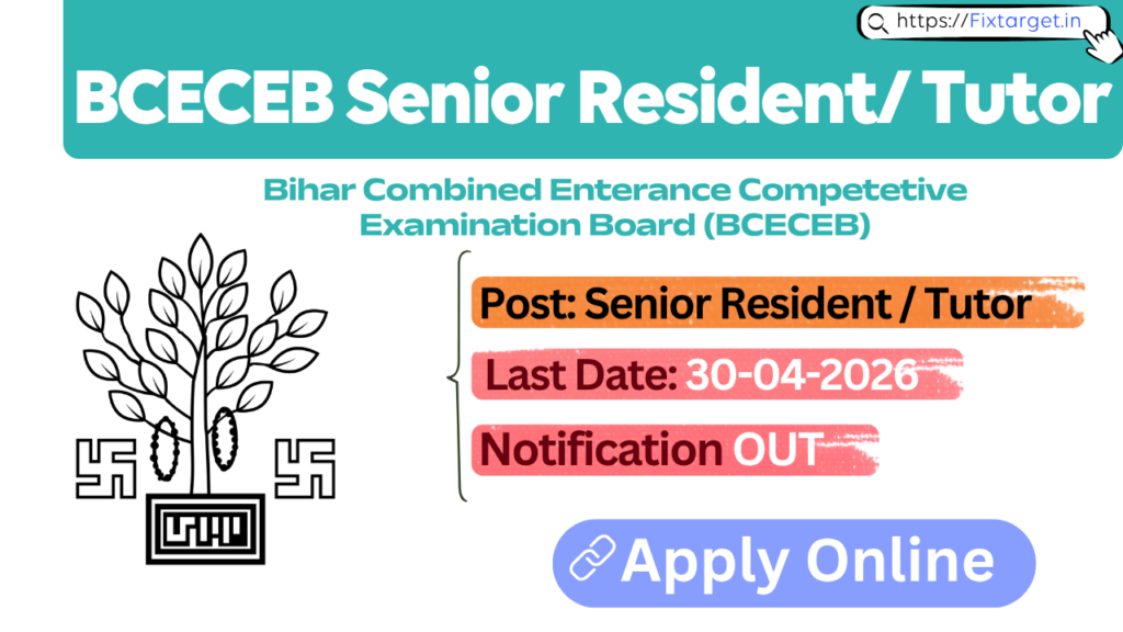 BCECEB Senior Resident Tutor Vacancy 2026