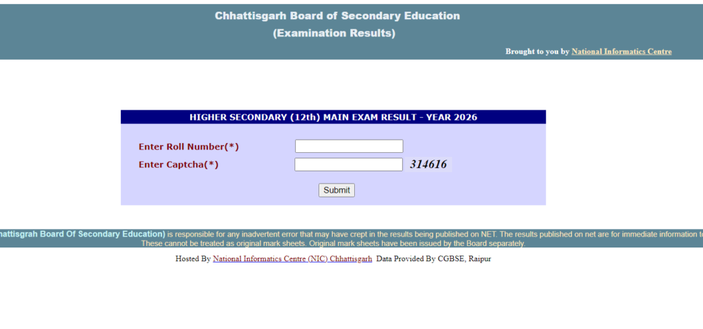 Chhattisgarh Board 12th Result 2026