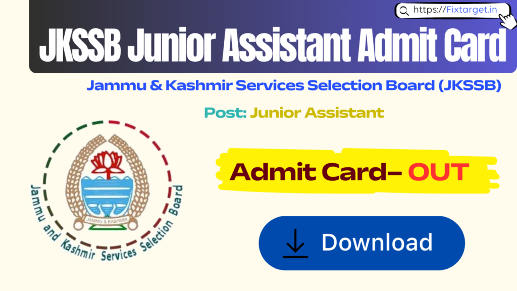 JKSSB Junior Assistant Admit Card 2026