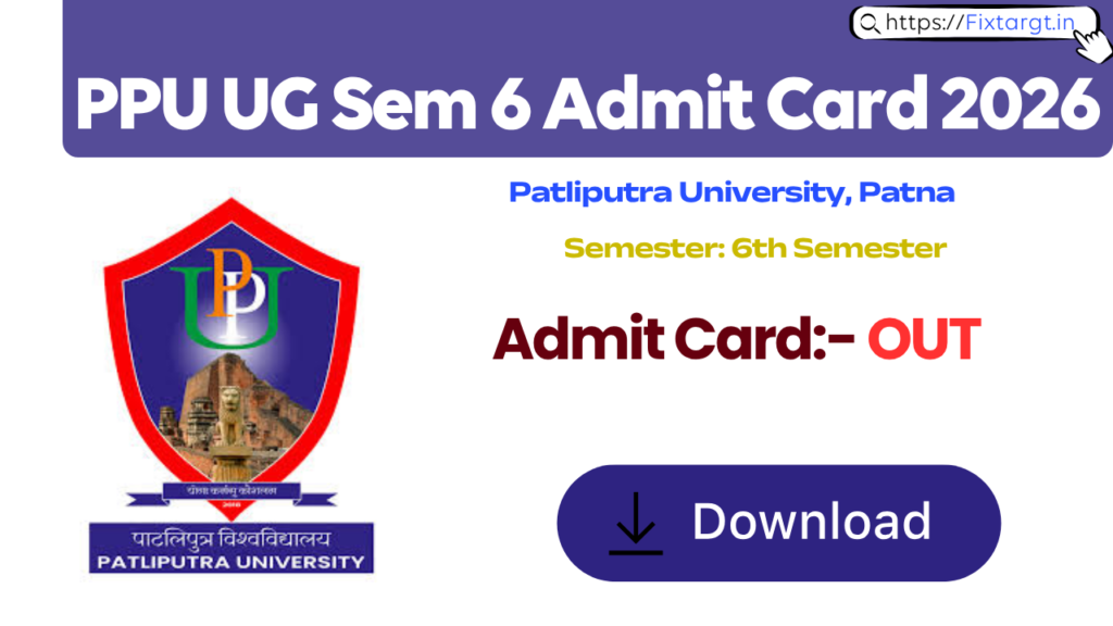 PPU UG Sem 6 Admit Card 2026
