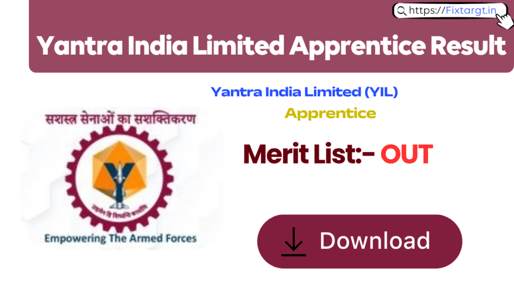 Yantra India Limited (YIL) Apprentice Result 2026