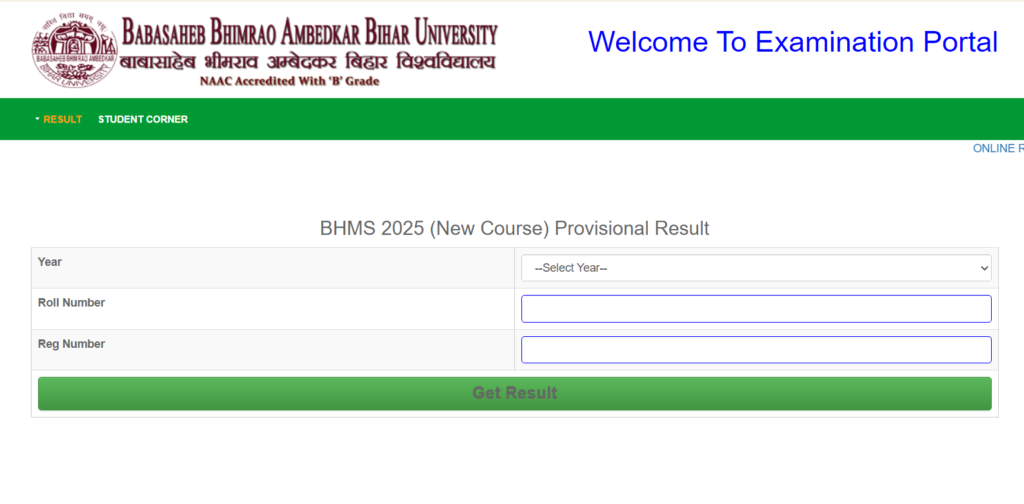 BRABU BHMS 2025 (New Syllabus) Provisional Result