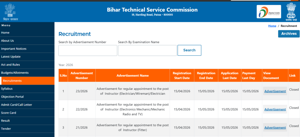 BTSC Food Analyst Recruitment 2026