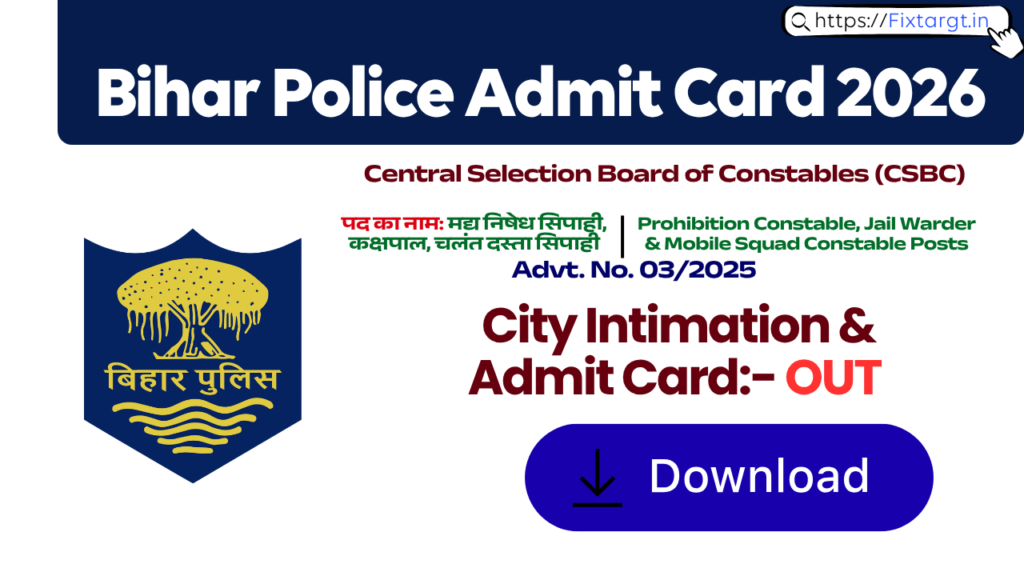 Bihar Police Exam Date 2026 Out for Prohibition Constable, Jail Warder & Mobile Squad Constable Posts