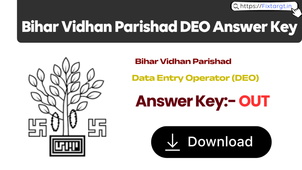 Bihar Vidhan Parishad DEO Answer Key 2026