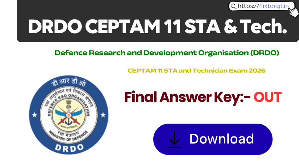 DRDO CEPTAM 11 STA and Technician Final Answer Key 2026