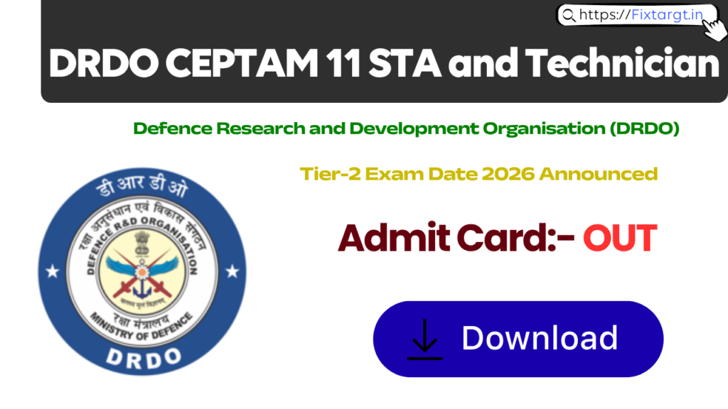 DRDO CEPTAM 11 STA and Technician Tier-2 Exam Date 2026