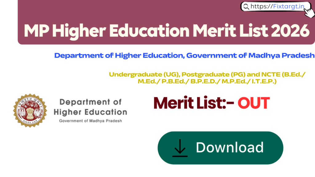 Epravesh MP Higher Education Merit List 2026