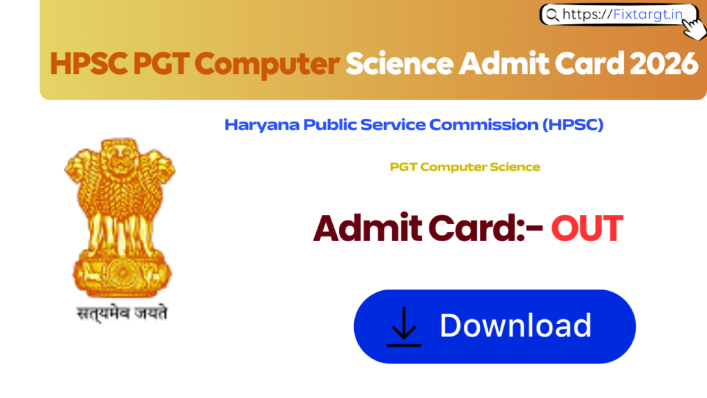 HPSC PGT Computer Science Admit Card 2026
