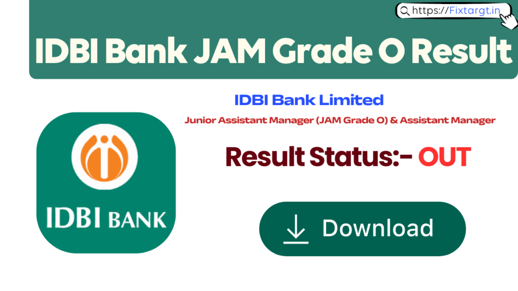 IDBI Bank JAM Grade O Result 2026