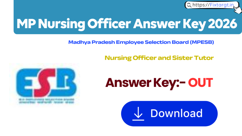 MP Nursing Officer Answer Key 2026