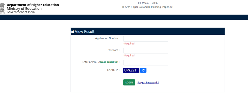 NTA JEE Mains Session II Result 2026