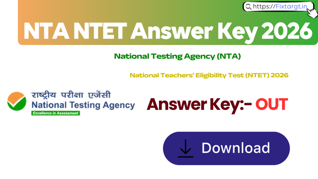 NTA NTET Answer Key 2026 