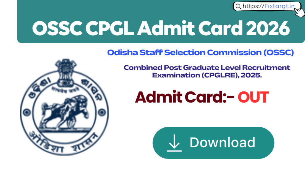 OSSC CPGL Admit Card 2026