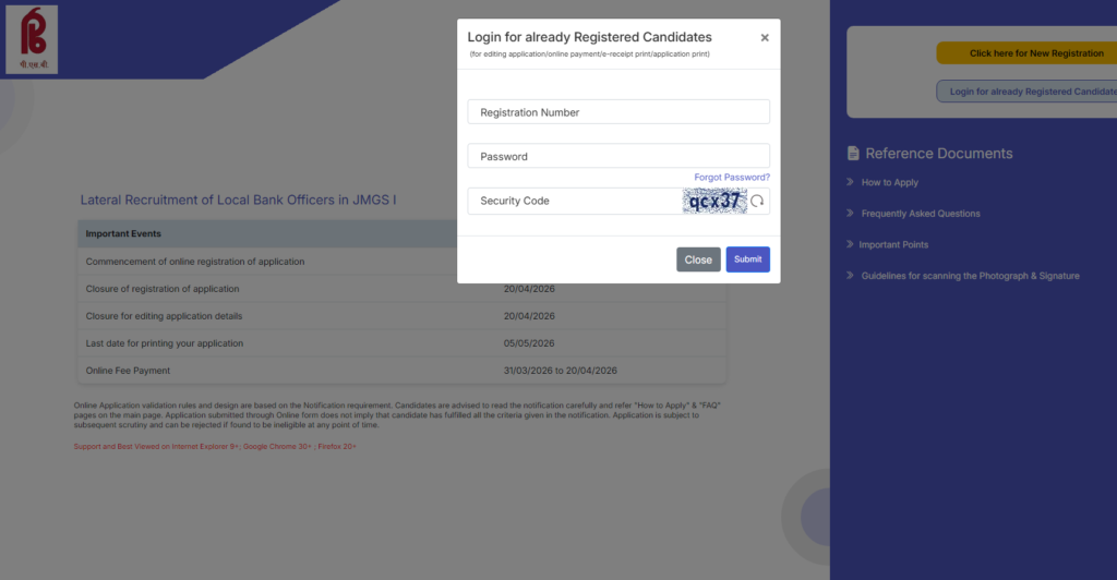 Punjab and Sind Bank LBO Admit Card 2026