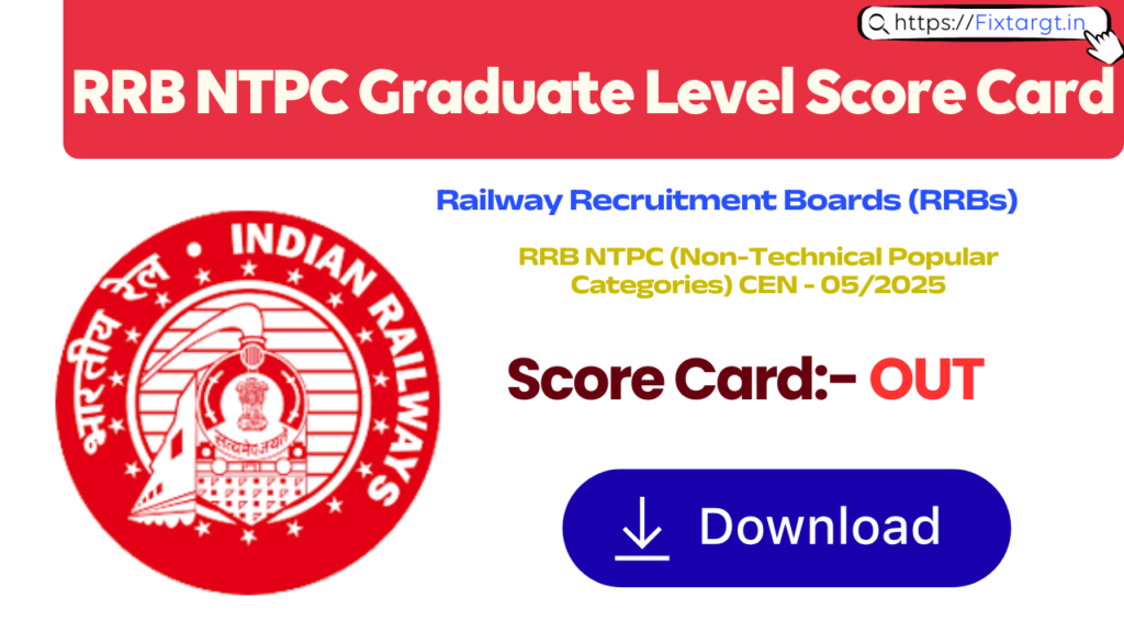 RRB NTPC Graduate Level Score Card 2026