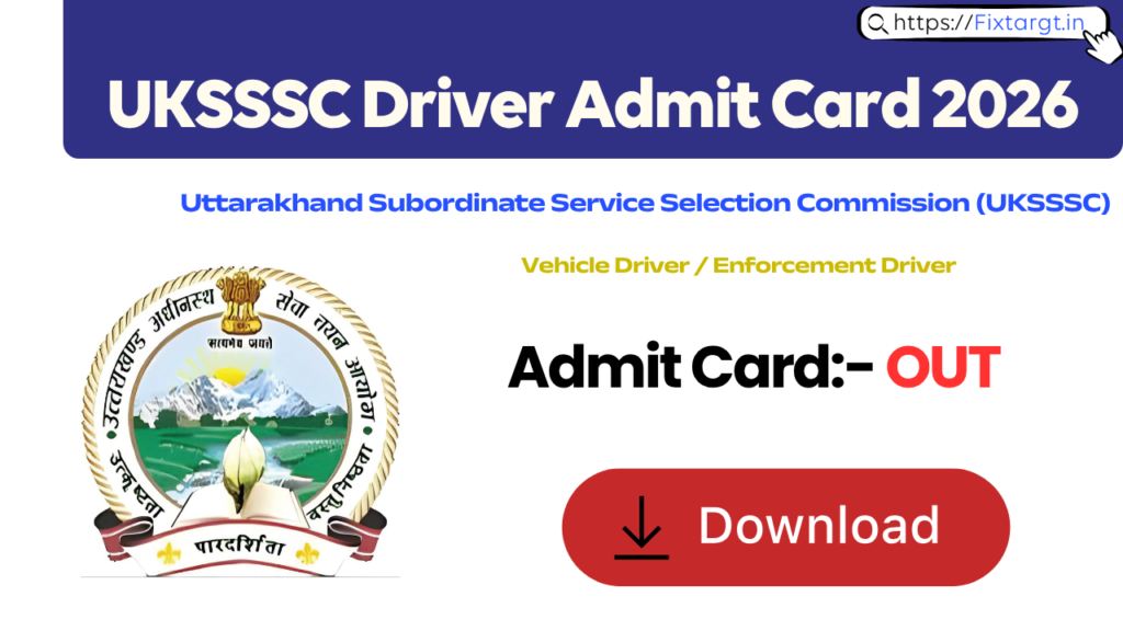 UKSSSC Driver Admit Card 2026