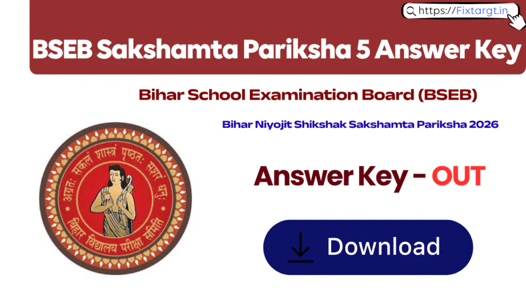 Bihar Board Sakshamta Pariksha 5 Answer Key 2026