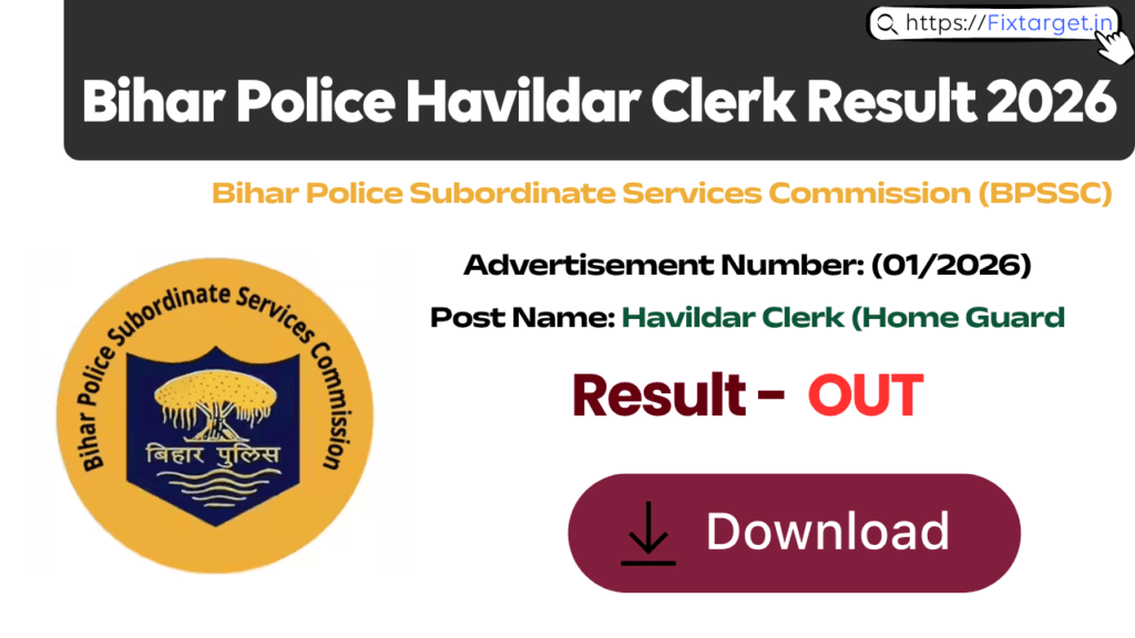 Bihar Police Havildar Clerk 012026 Result 2026