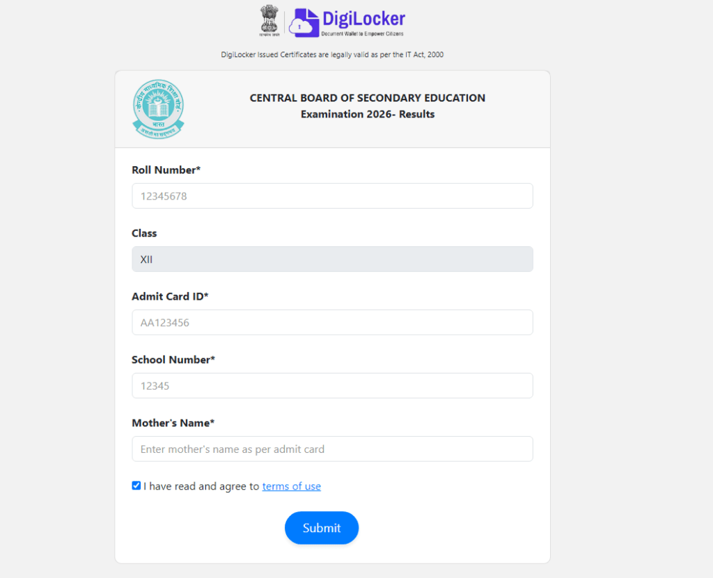 CBSE 12th Class Re-Evaluation Result 2026