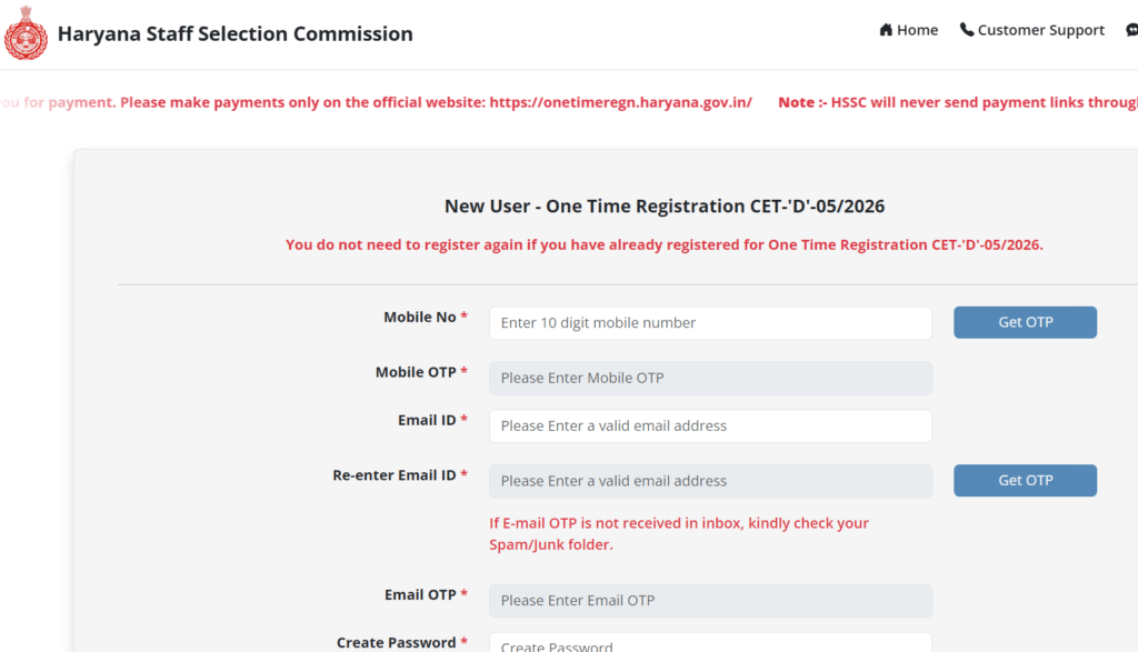 Haryana HSSC CET Group D Recruitment 2026