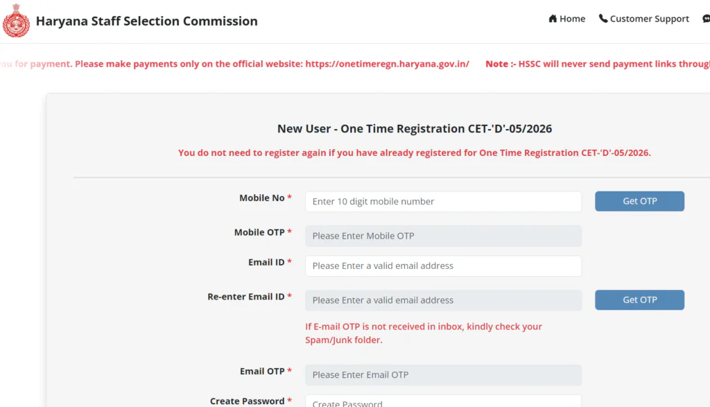 Haryana HSSC CET Group D Recruitment 2026
