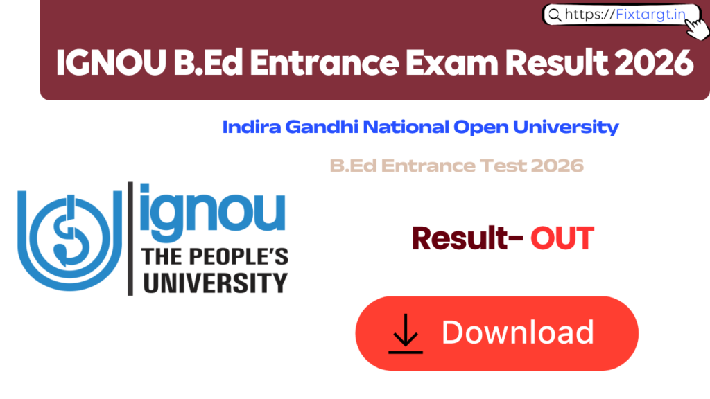 IGNOU B.Ed Result 2026