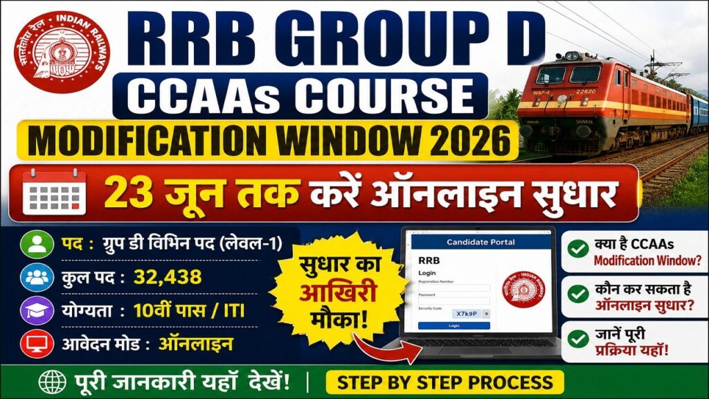 RRB Group D CCAAs Course Modification Window 2026