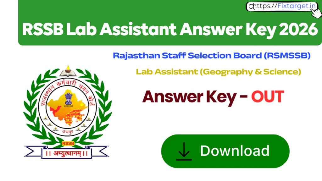 RSSB Lab Assistant Answer Key 2026