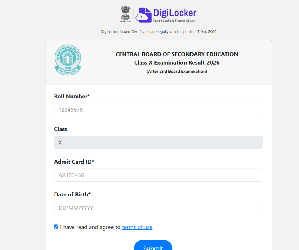 CBSE 10th Class Second Board Result 2026