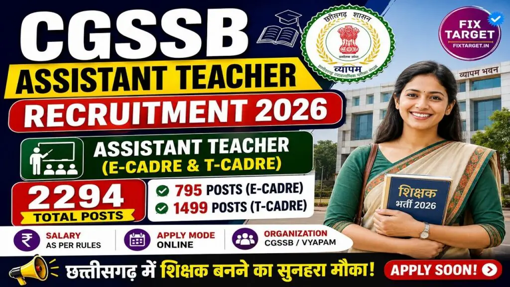 CGSSB Assistant Teacher Recruitment 2026