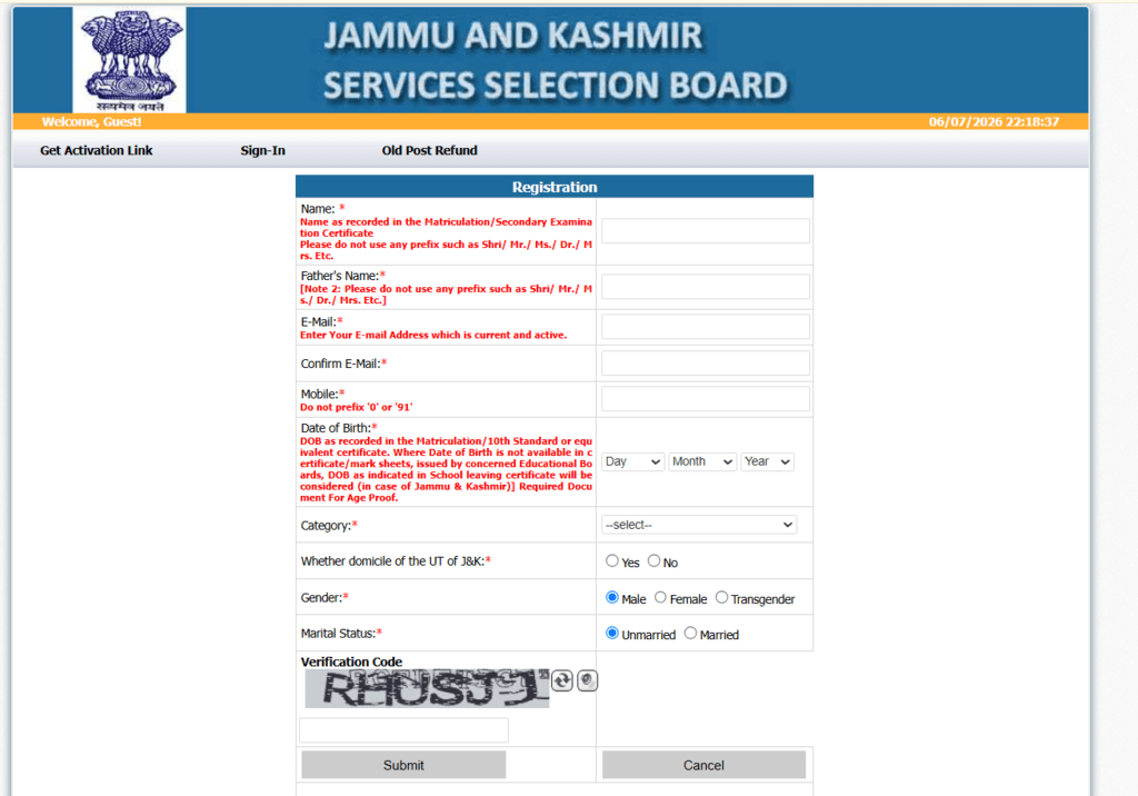 JKSSB Warder Recruitment 2026