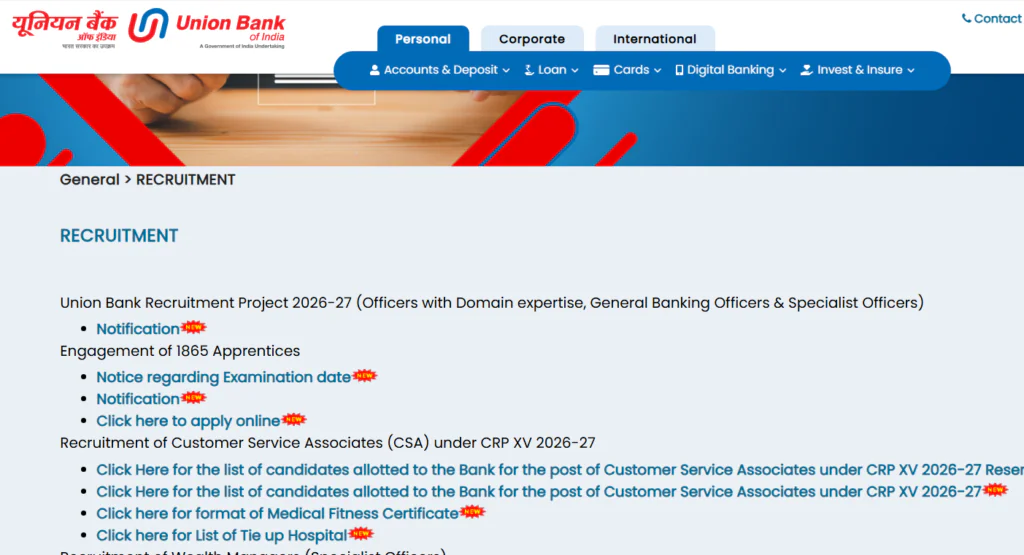 Union Bank of India SO Recruitment 2026