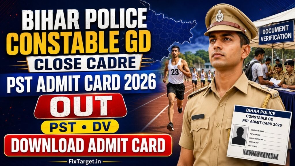 Bihar Police Constable GD Close Cadre PST Admit Card 2026
