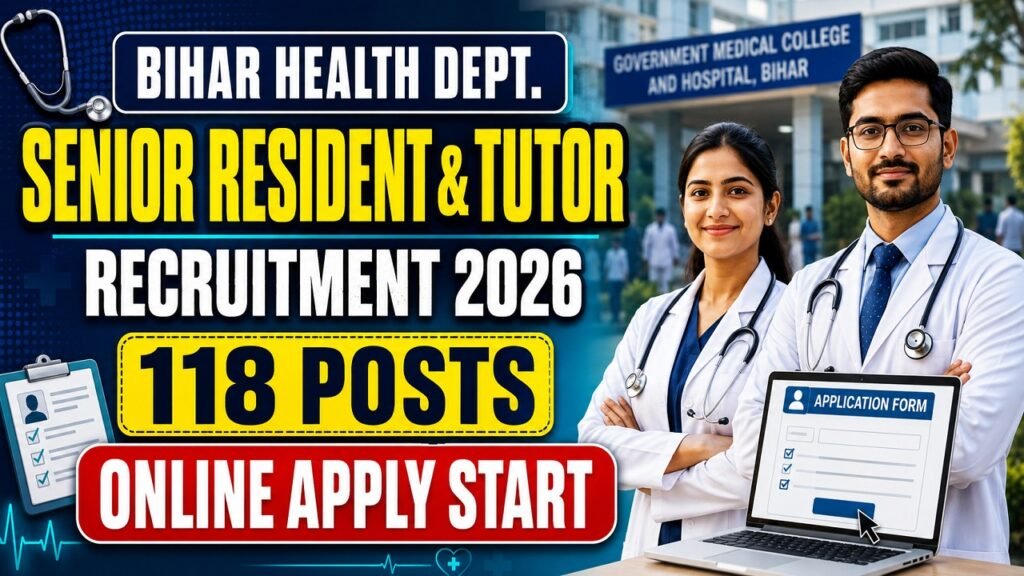 Bihar Senior Resident Tutor Recruitment 2026
