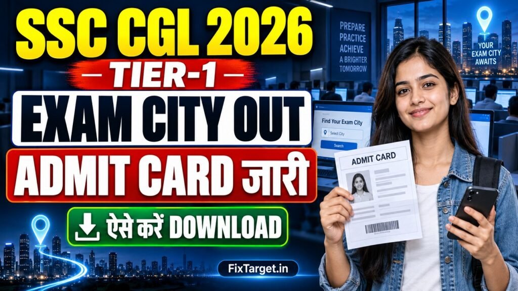 SSC CGL Exam City & Admit Card 2026