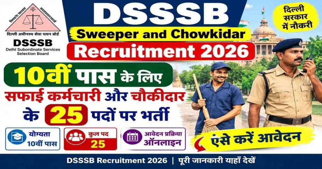 DSSSB Sweeper and Chowkidar Recruitment 2026