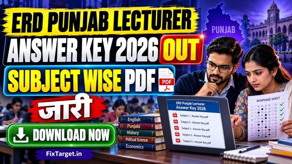 ERD Punjab Lecturer Answer Key 2026