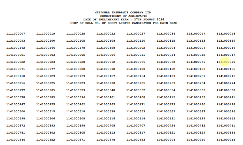 NICL Assistant Result 2026