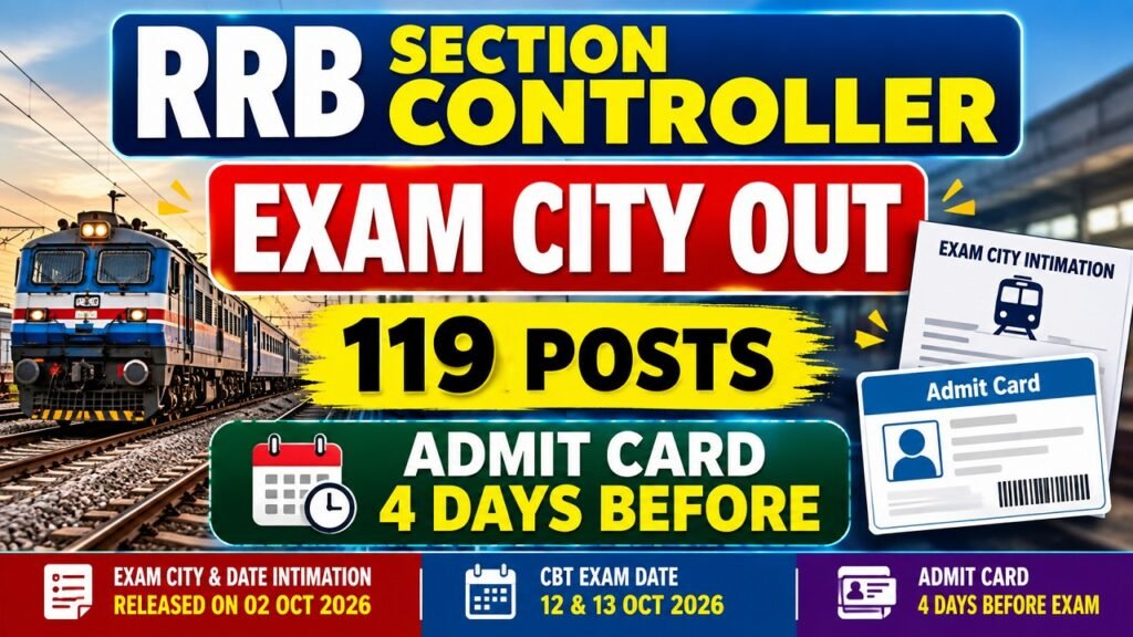 RRB Section Controller Exam City & Admit Card 2026