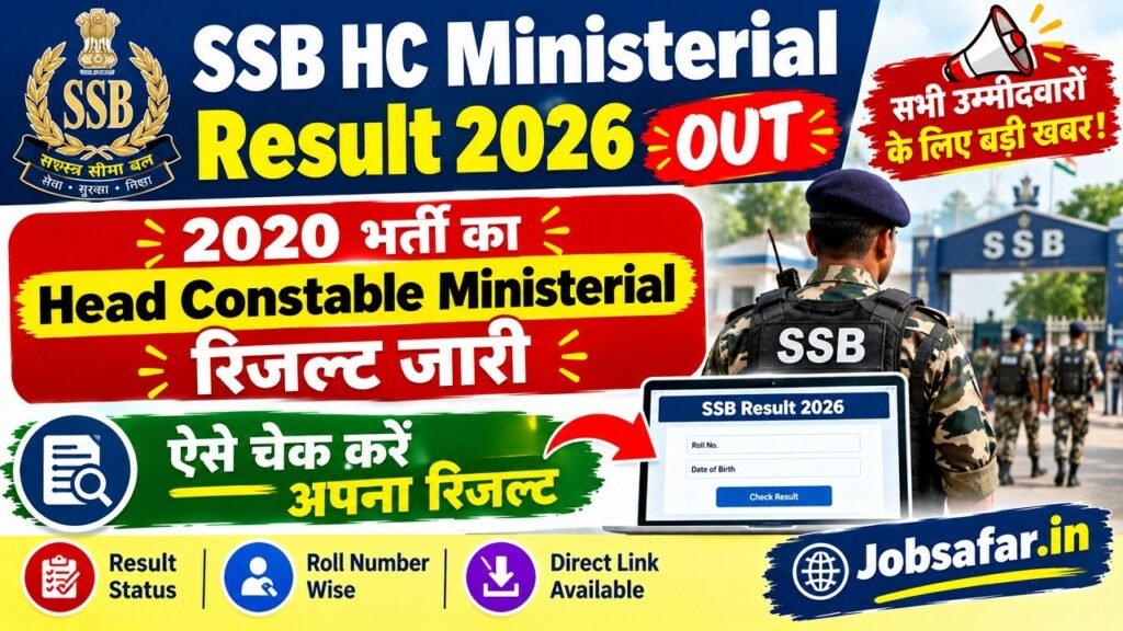SSB HC Ministerial Result 2026
