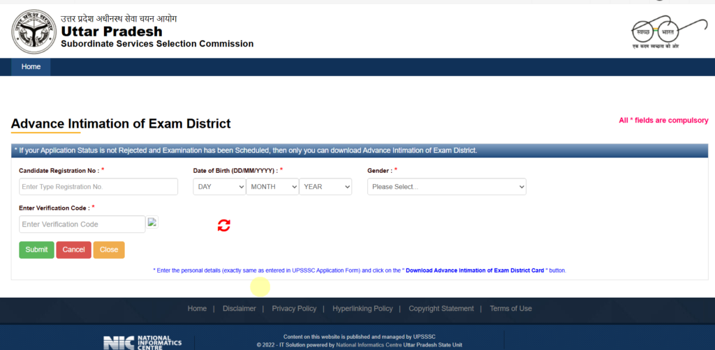 UPSSSC PET Exam City 2026
