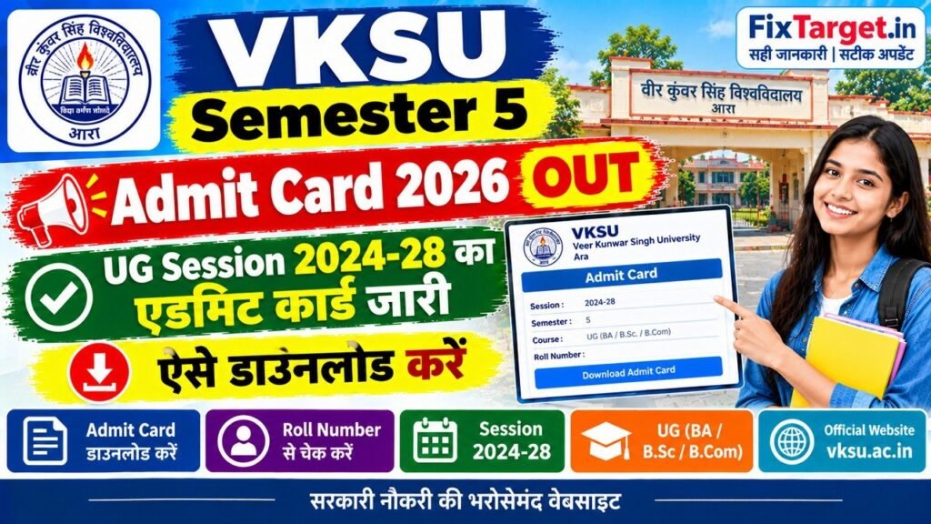 VKSU Semester 5 Admit Card 2026 