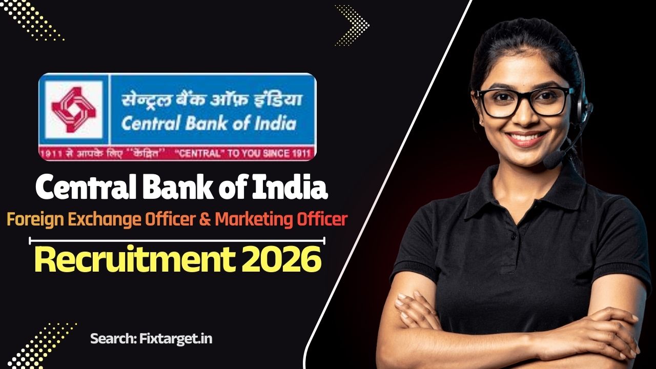 Central Bank of India Specialist Officer Recruitment 2026