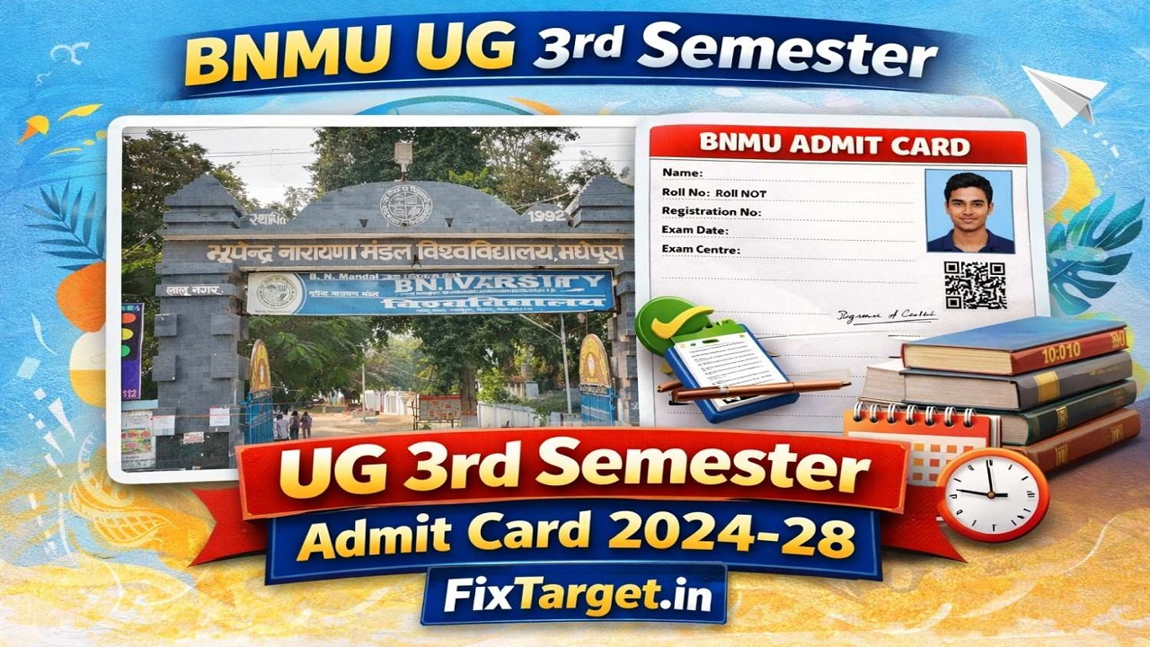 BNMU UG 3rd Semester Admit Card 2024-28